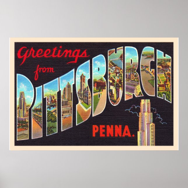 Pittsburgh Pennsylvania PA  Large Letter Postcard Poster (Front)