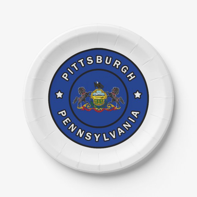 Pittsburgh Pennsylvania Paper Plate (Front)