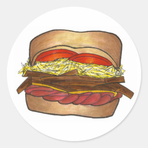 Pittsburgh Pennsylvania Sandwich Coleslaw Fries PA Classic Round Sticker