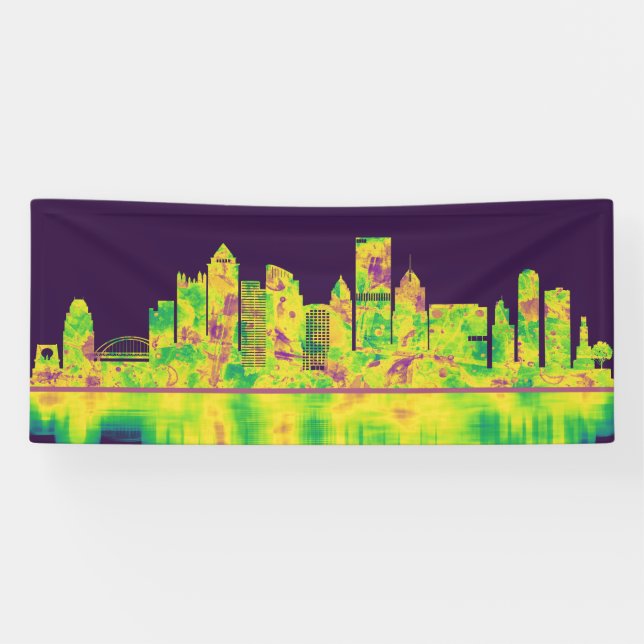 Pittsburgh Pennsylvania Skyline Banner (Horizontal)