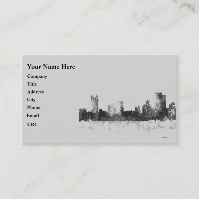 PITTSBURGH PENNSYLVANIA SKYLINE BUSINESS CARD (Front)