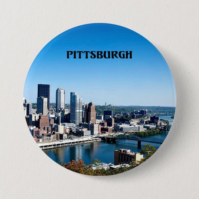Pittsburgh, Pennsylvania skyline photograph 7.5 Cm Round Badge (Front)