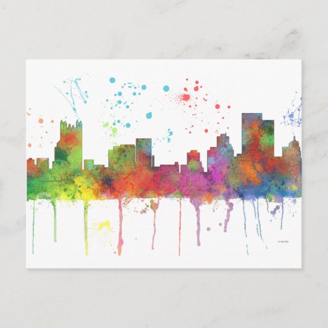 PITTSBURGH PENNSYLVANIA SKYLINE POSTCARD (Front)