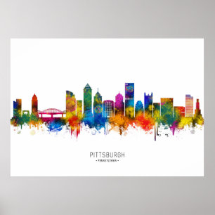 Pittsburgh Pennsylvania Skyline Poster