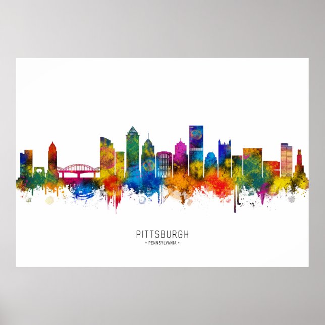 Pittsburgh Pennsylvania Skyline Poster (Front)