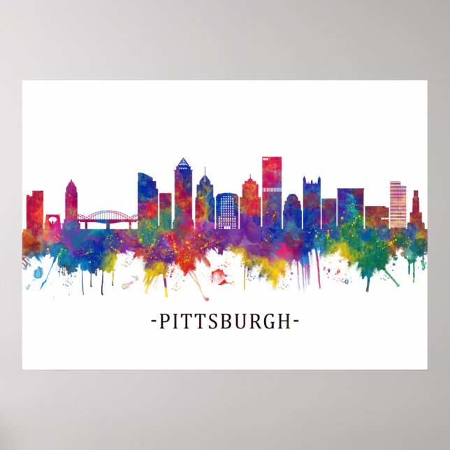 Pittsburgh Pennsylvania Skyline Poster (Front)