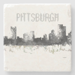 PITTSBURGH PENNSYLVANIA SKYLINE - Stone Coaster