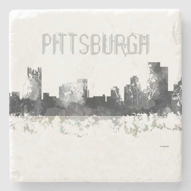 PITTSBURGH PENNSYLVANIA SKYLINE - Stone Coaster (Front)