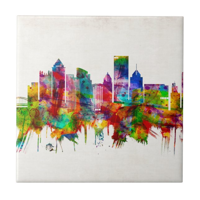 Pittsburgh Pennsylvania Skyline Tile (Front)