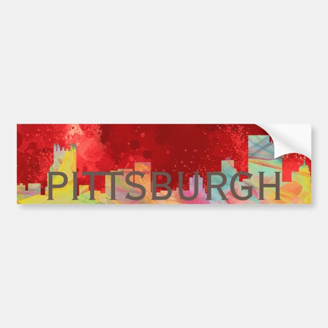 PITTSBURGH PENNSYLVANIA SKYLINE WB1- BUMPER STICKER (Front)