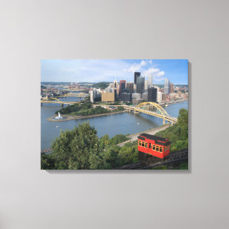 Pittsburgh Pennsylvania Skyline with Incline Canvas Print