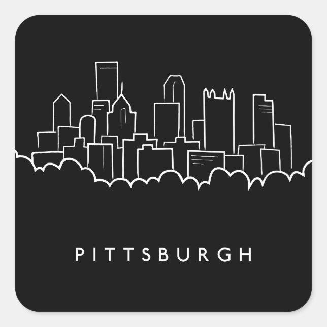 Pittsburgh Pennsylvania Square Sticker (Front)