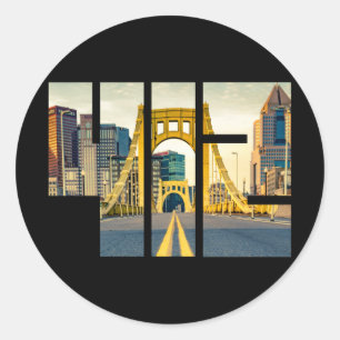 Pittsburgh Pennsylvania Steel City Skyline 412 Can Classic Round Sticker