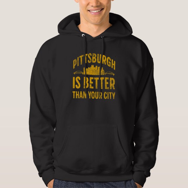 Pittsburgh Pennsylvania Steel City Skyline 412 Hom Hoodie (Front)