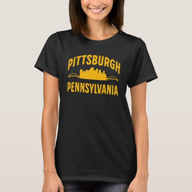 Pittsburgh Pennsylvania Steel City Skyline 412 Hom T-Shirt (Front)