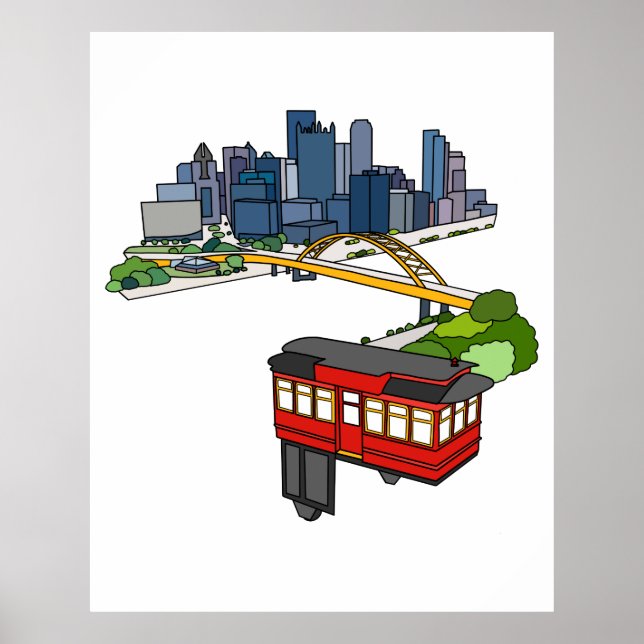 Pittsburgh Pennsylvania Steel City Skyline Art Can Poster (Front)