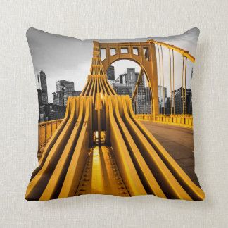 Pittsburgh Pennsylvania Steel City Skyline Bridge  Cushion