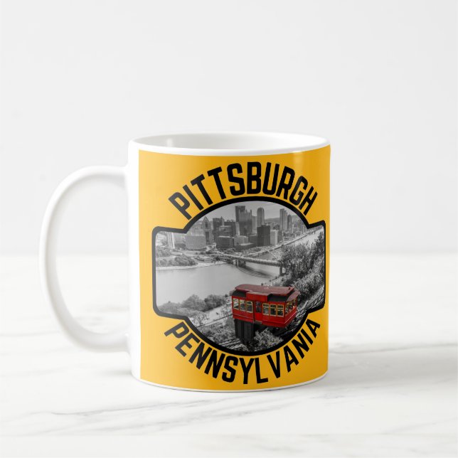 Pittsburgh Pennsylvania Steel City Skyline Incline Coffee Mug (Left)