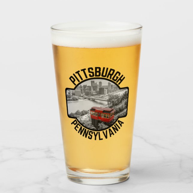 Pittsburgh Pennsylvania Steel City Skyline Incline Glass (Front Filled)