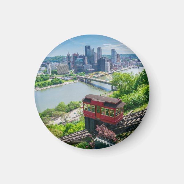 Pittsburgh Pennsylvania Steel City Skyline Incline Magnet (Front)