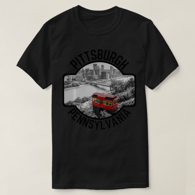 Pittsburgh Pennsylvania Steel City Skyline Photogr T-Shirt (Design Front)
