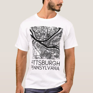 Pittsburgh Pennsylvania Steel City Vintage Map 412 T-Shirt