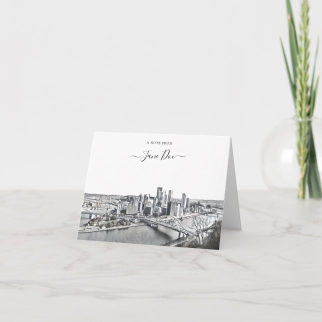 Pittsburgh Personalised Note Card (Front)