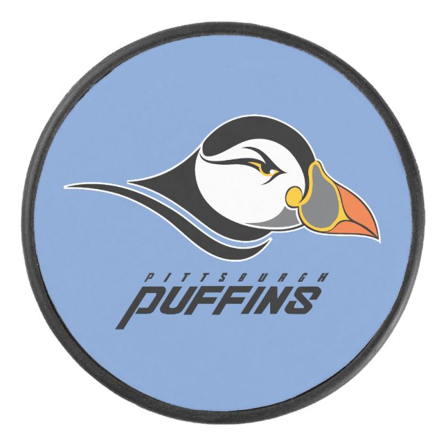 Pittsburgh Puffins Logo Hockey Puck (Front)