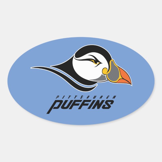 Pittsburgh Puffins Logo Oval Sticker (Front)