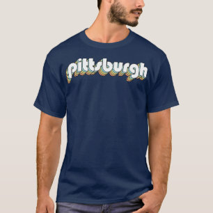 Pittsburgh Retro Rainbow Typography Faded Style T-Shirt