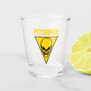 Pittsburgh Skull Shot Glass Yellow