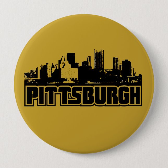 Pittsburgh Skyline 10 Cm Round Badge (Front)