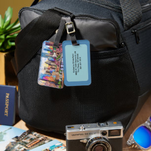 Pittsburgh Skyline Abstract Art Luggage Tag