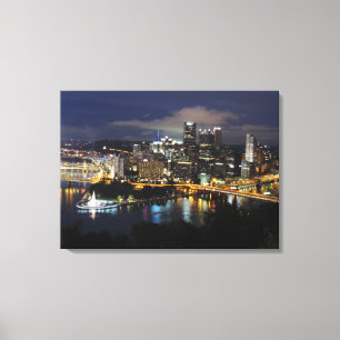 Pittsburgh Skyline at Dusk Canvas