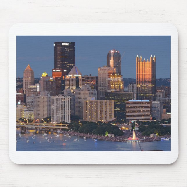 Pittsburgh Skyline at Dusk Mouse Mat (Front)