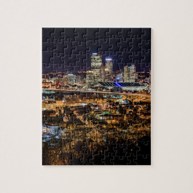 Pittsburgh Skyline at Night Jigsaw Puzzle (Vertical)