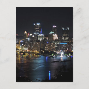 Pittsburgh Skyline at Night Postcard