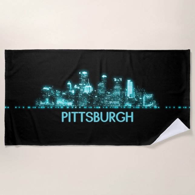 Pittsburgh Skyline Beach Towel (Front)