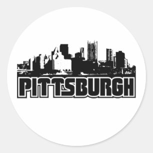 Pittsburgh Skyline Classic Round Sticker