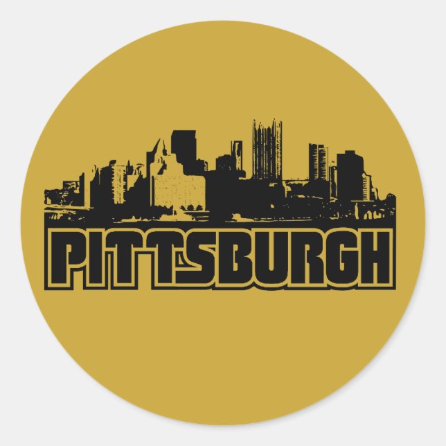Pittsburgh Skyline Classic Round Sticker (Front)