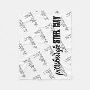 Pittsburgh Skyline Fleece Blanket