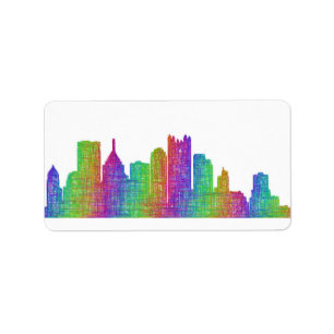 Pittsburgh skyline label