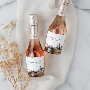 Pittsburgh Skyline Mini Sparkling Wine Label