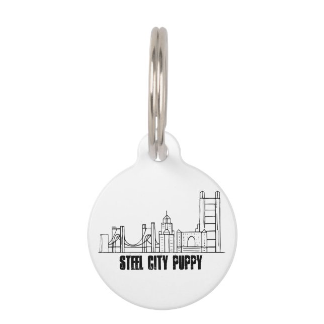 Pittsburgh Skyline Pet Tag (Front)