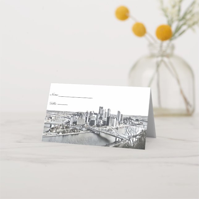 Pittsburgh Skyline Place Cards (Front)