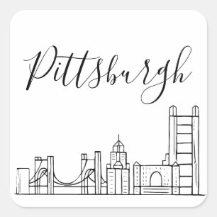 Pittsburgh Skyline Square Sticker