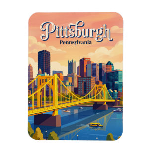 Pittsburgh Skyline USA Magnet