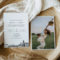 Pittsburgh Skyline Wedding Invitation with Photo