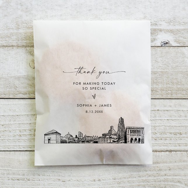 Pittsburgh Skyline Wedding Thank You Favour Bags (Creator Uploaded)