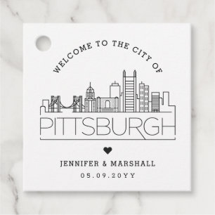 Pittsburgh Skyline   Wedding Welcome Favour Favour Tags